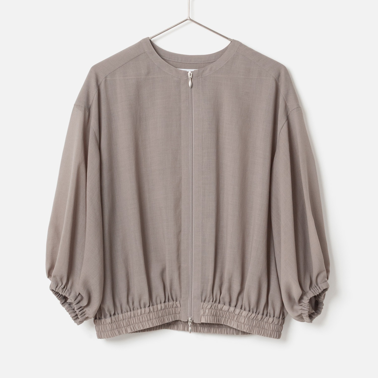 [Harriss] Sheer Front Zip Blouson