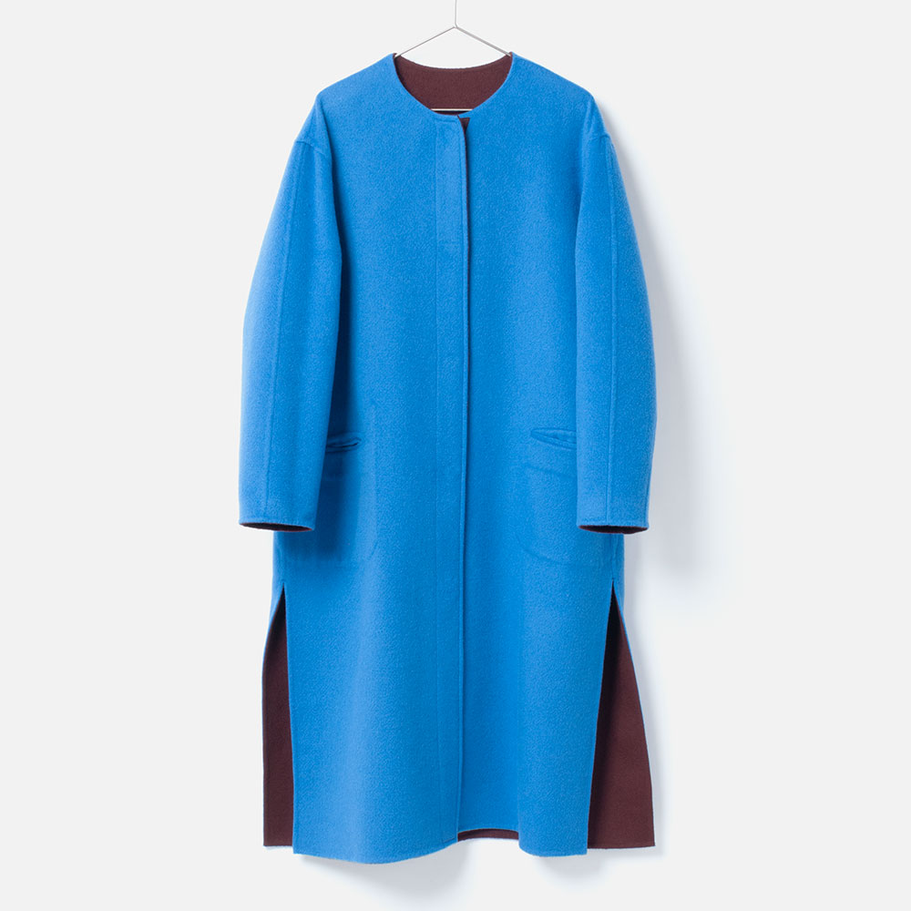 [HARRISS GRACE] CASHMERE REVERSIBLE SNAP COAT(70)