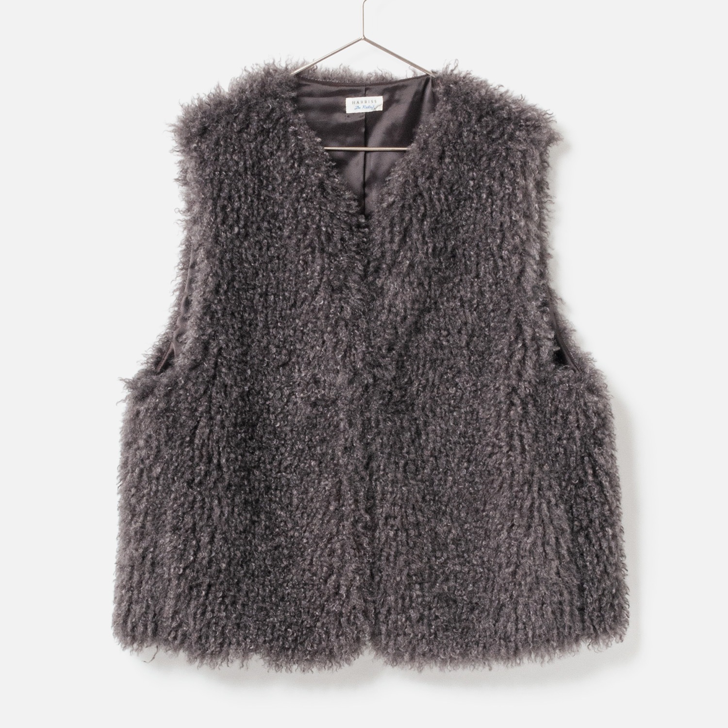 [HARRISS De Relax] Fur gilet_CHARCOAL GRAY(81)