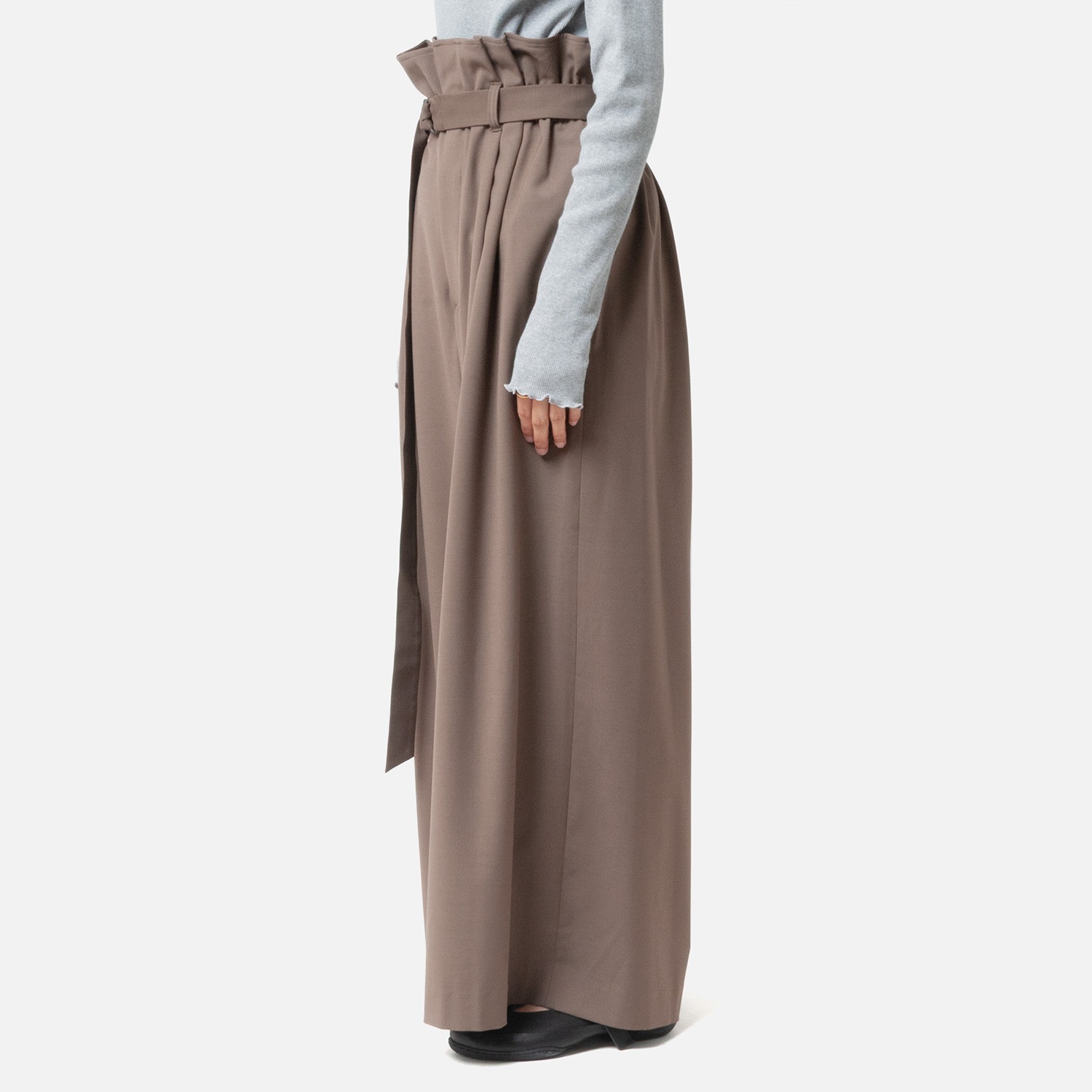 [Harriss  Keiko Okamoto] Wide pants_Light Brown(72)