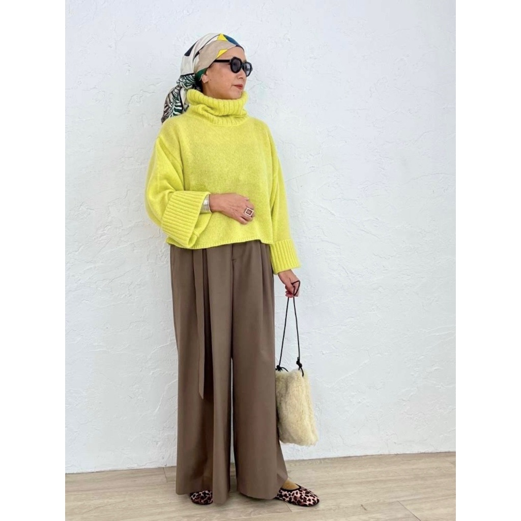 [Harriss  Keiko Okamoto] Wide pants_Light Brown(72)