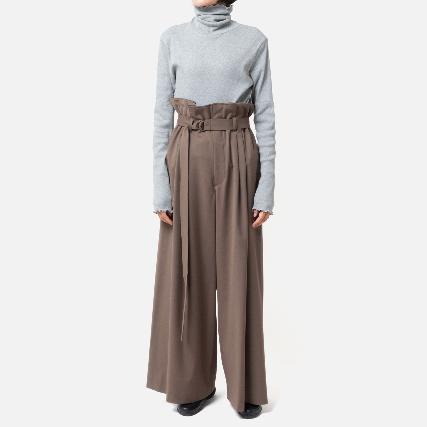 [Harriss  Keiko Okamoto] Wide pants_Light Brown(72)