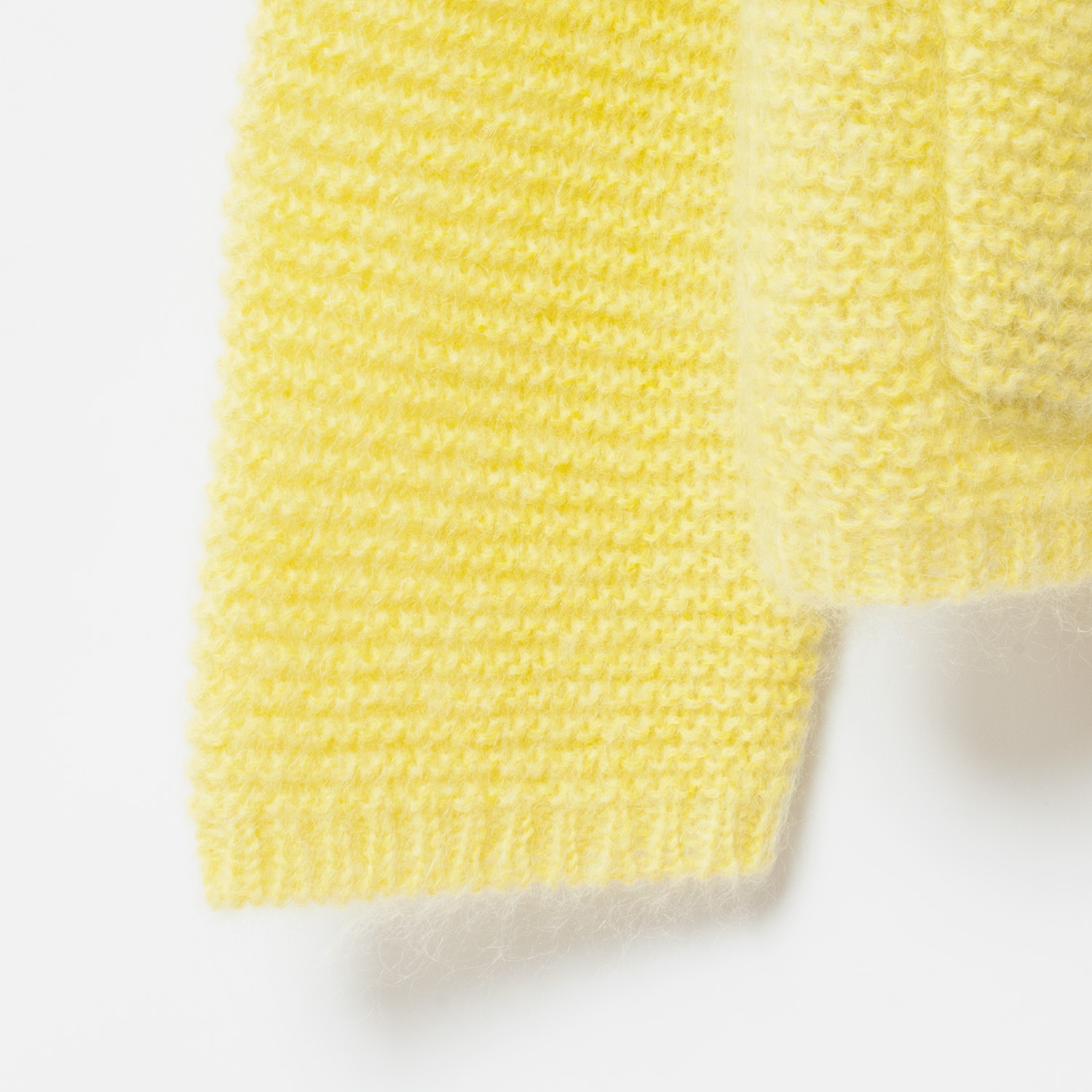 [Harriss  Keiko Okamoto] Kid mohair blend crew neck cardigan_Lemon Yellow(12)