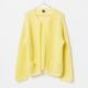 [Harriss  Keiko Okamoto] Kid mohair blend crew neck cardigan_Lemon Yellow(12)