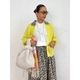 [Harriss  Keiko Okamoto] Kid mohair blend crew neck cardigan_Lemon Yellow(12)