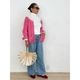 [Harriss  Keiko Okamoto] Kid mohair blend crew neck cardigan_Rose Pink(22)