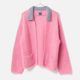 [Harriss  Keiko Okamoto] Kid mohair blend crew neck cardigan_Rose Pink(22)
