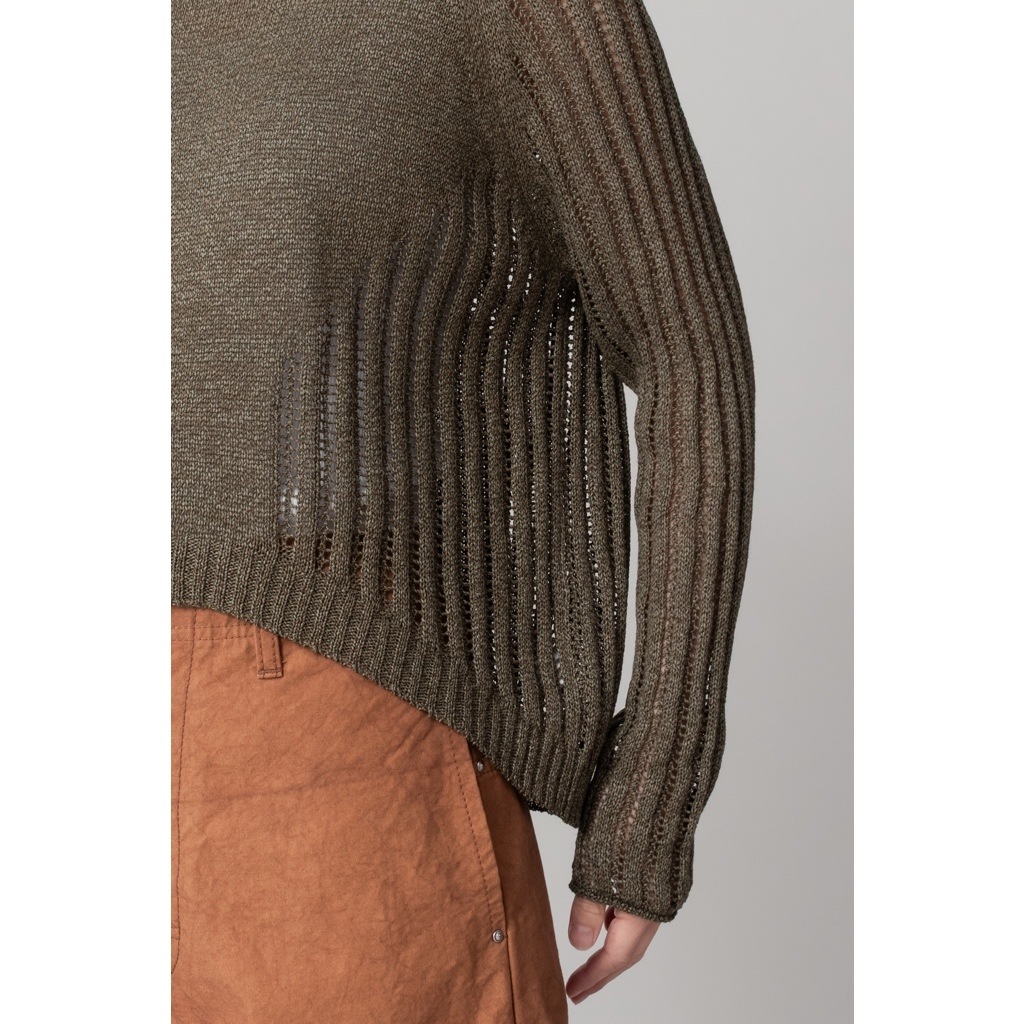 [RaPPELER] Paper cotton roll neck pullover_khaki(32)
