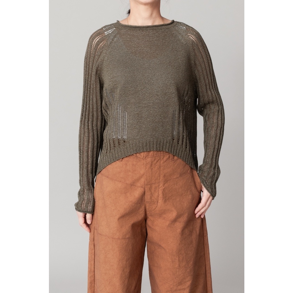 [RaPPELER] Paper cotton roll neck pullover_khaki(32)