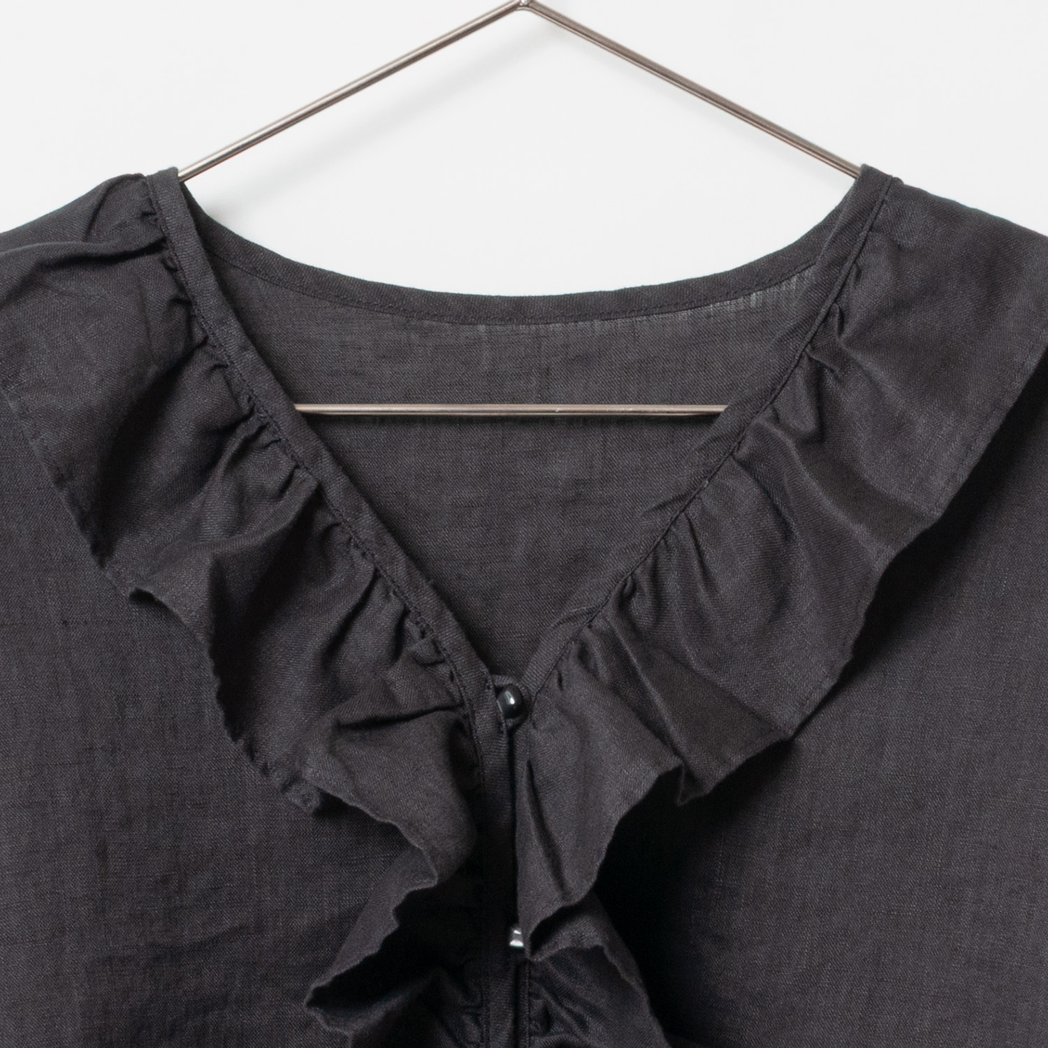 [Harriss] Linen Frilled Blouse