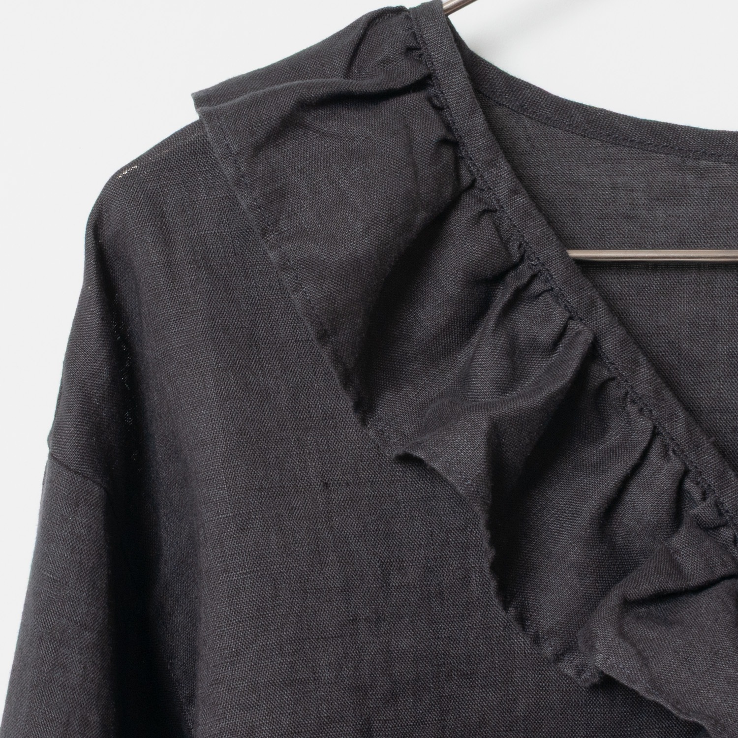 [Harriss] Linen Frilled Blouse