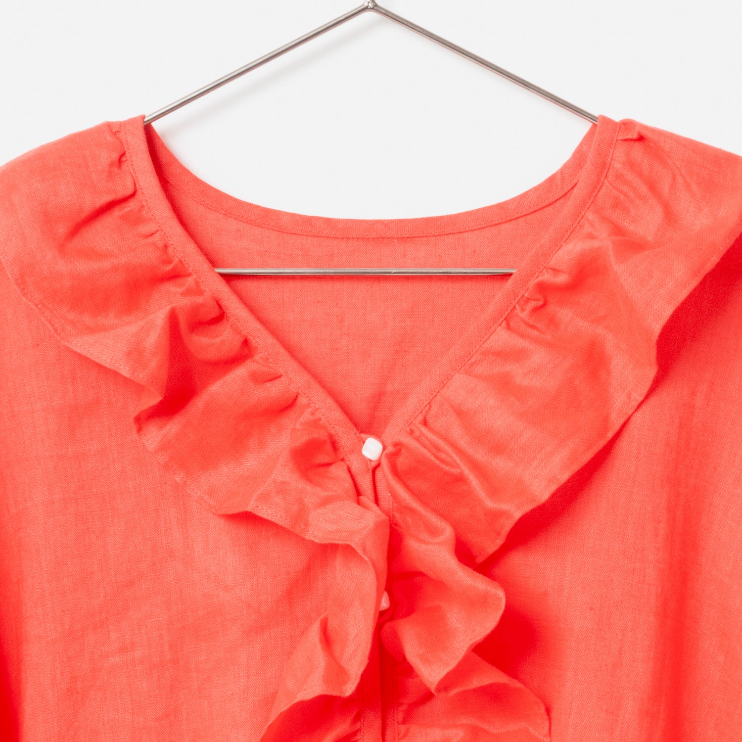 [Harriss] Linen Frilled Blouse