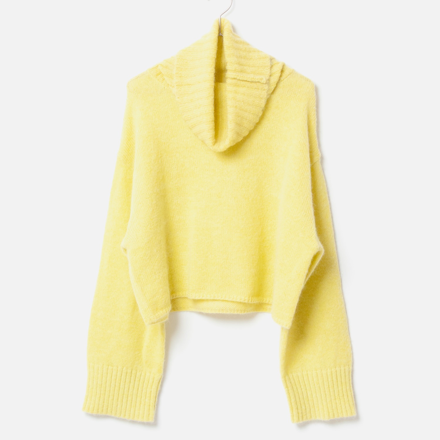 [Harriss �� Keiko Okamoto] Kid mohair blend wide turtleneck pullover_Lemon Yellow(12)