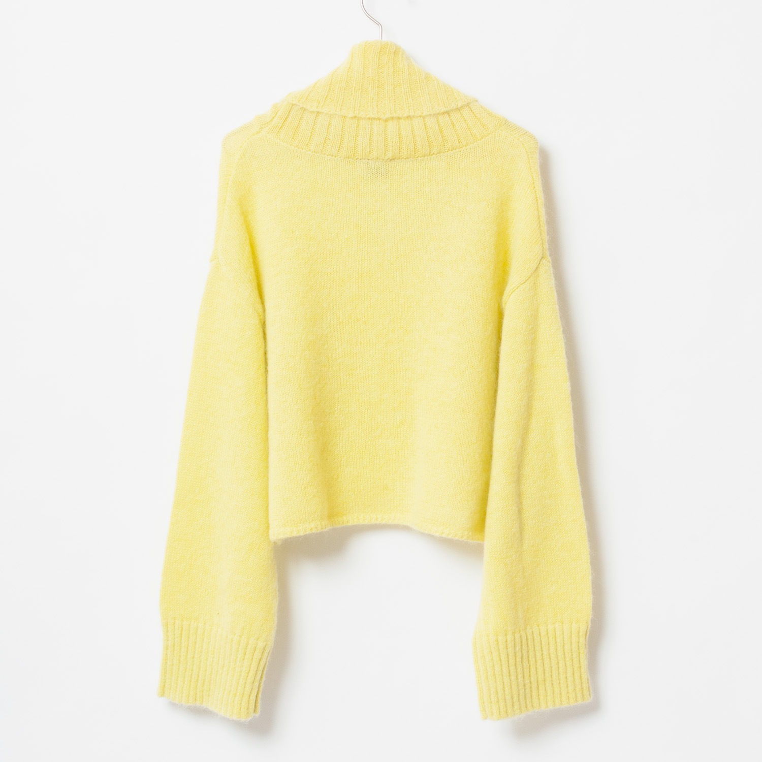 [Harriss �� Keiko Okamoto] Kid mohair blend wide turtleneck pullover_Lemon Yellow(12)