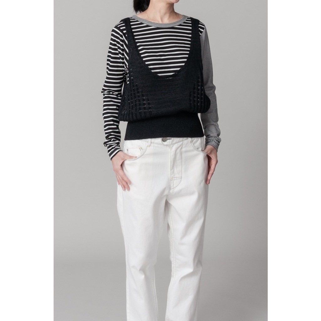 [RaPPELER] Paper Cotton Vest_Black(80)