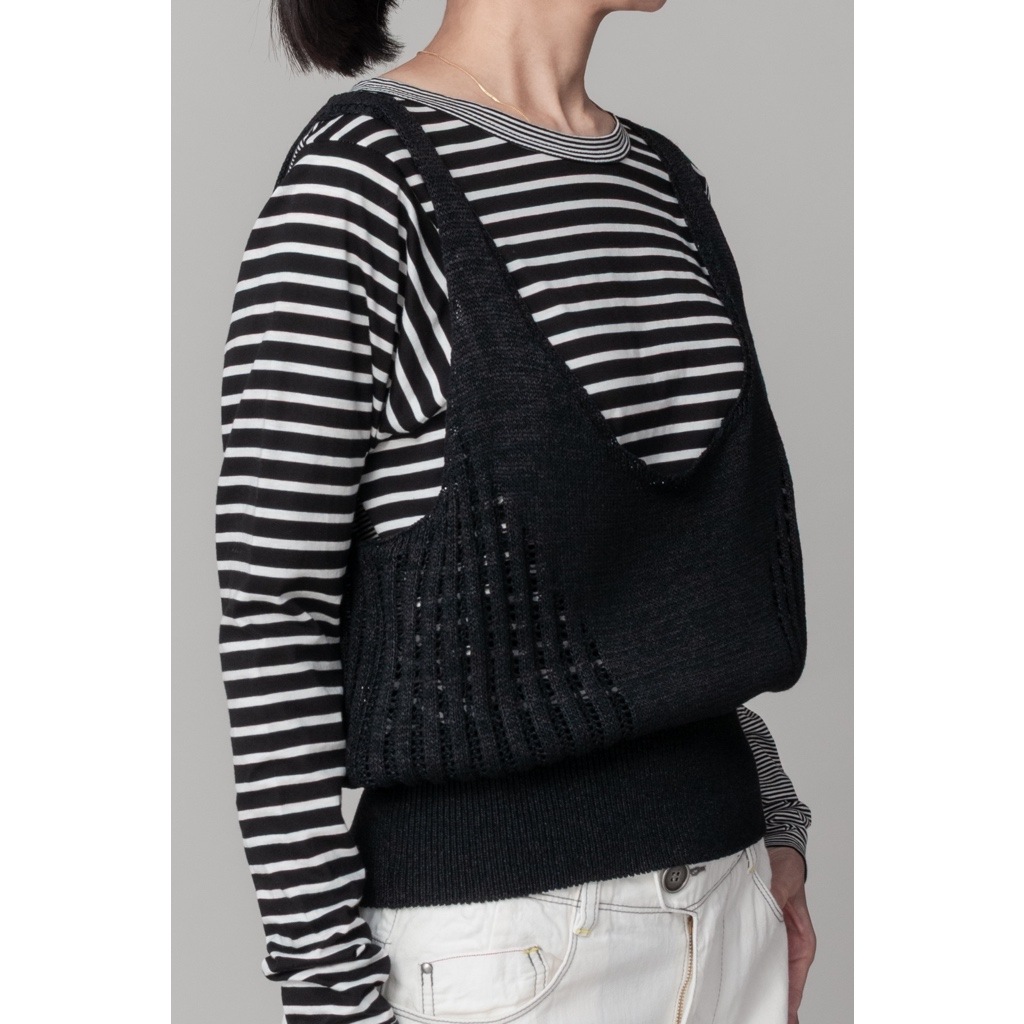 [RaPPELER] Paper Cotton Vest_Black(80)