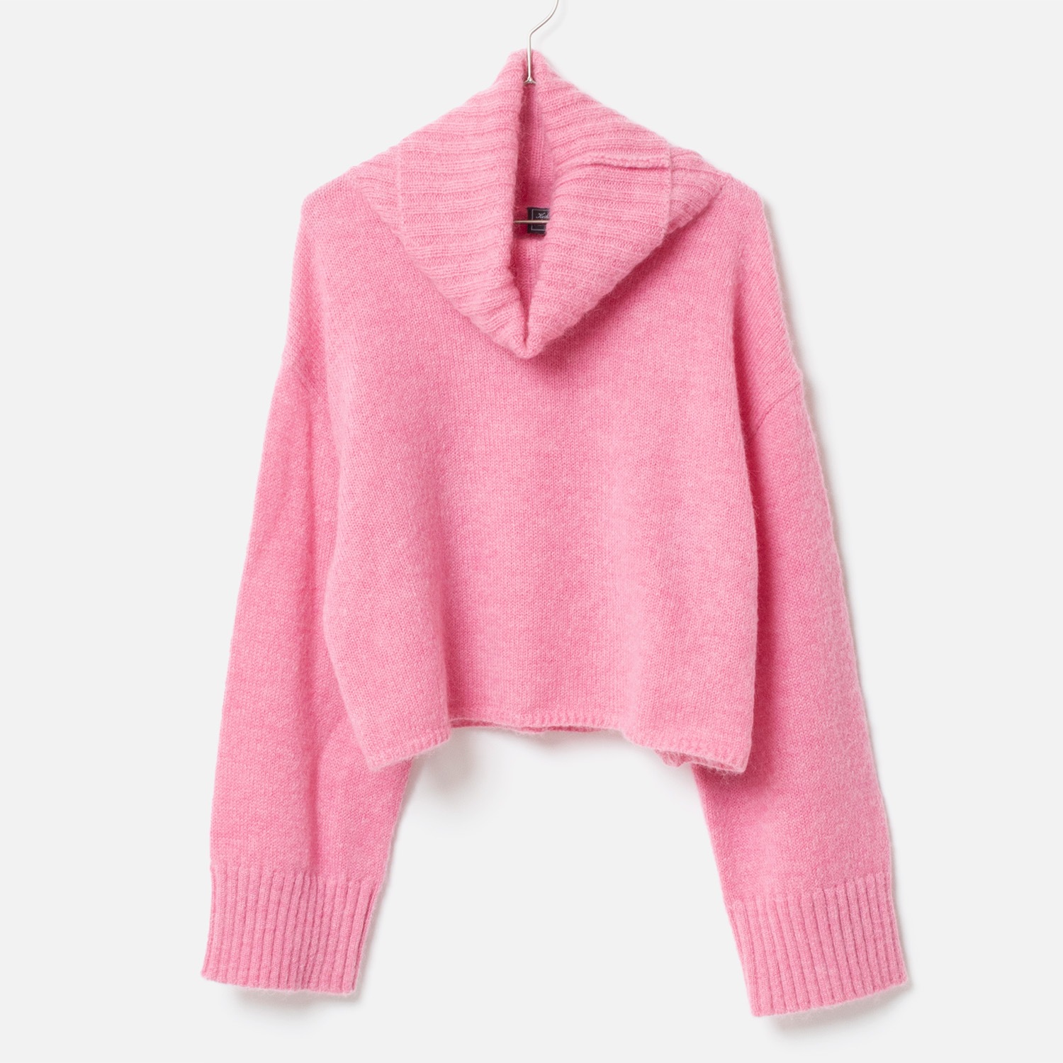 [Harriss  Keiko Okamoto] Kid mohair blend wide turtleneck pullover_Rose Pink(22)
