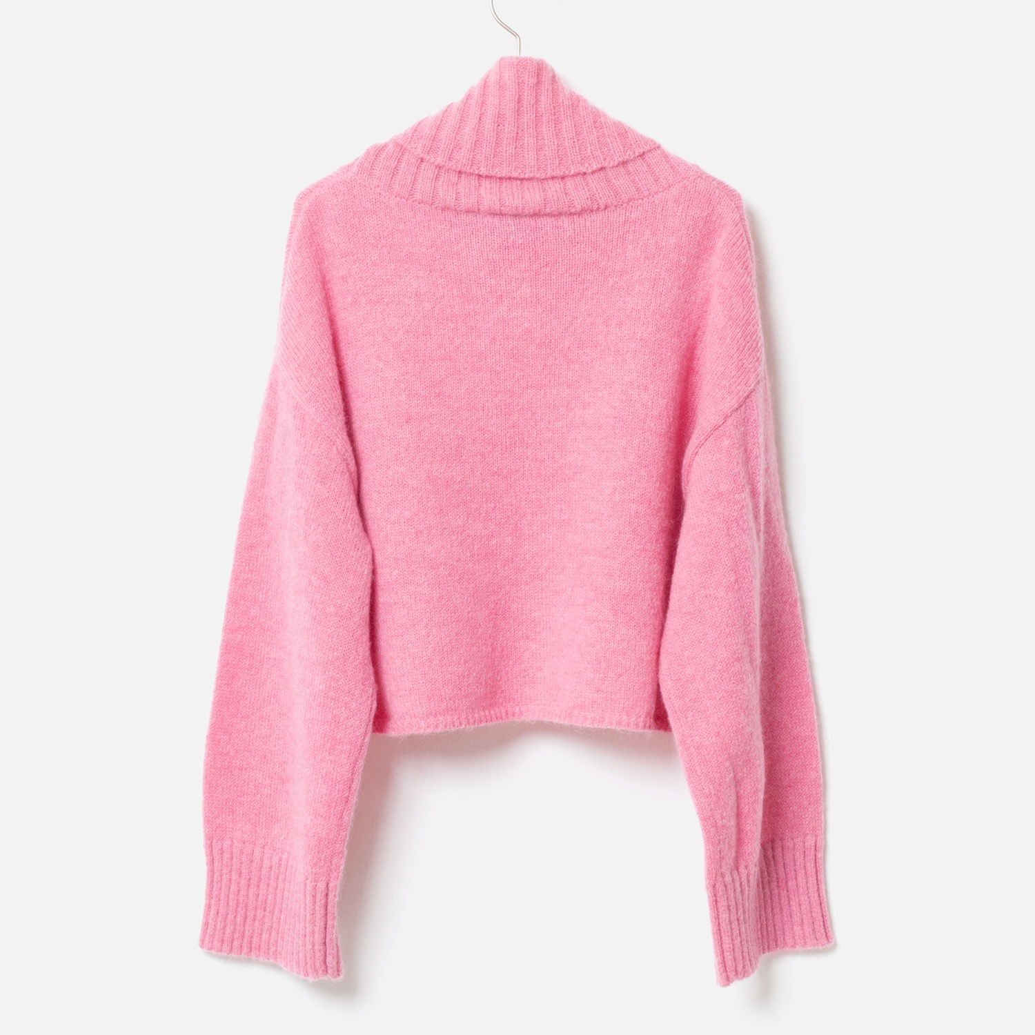 [Harriss  Keiko Okamoto] Kid mohair blend wide turtleneck pullover_Rose Pink(22)