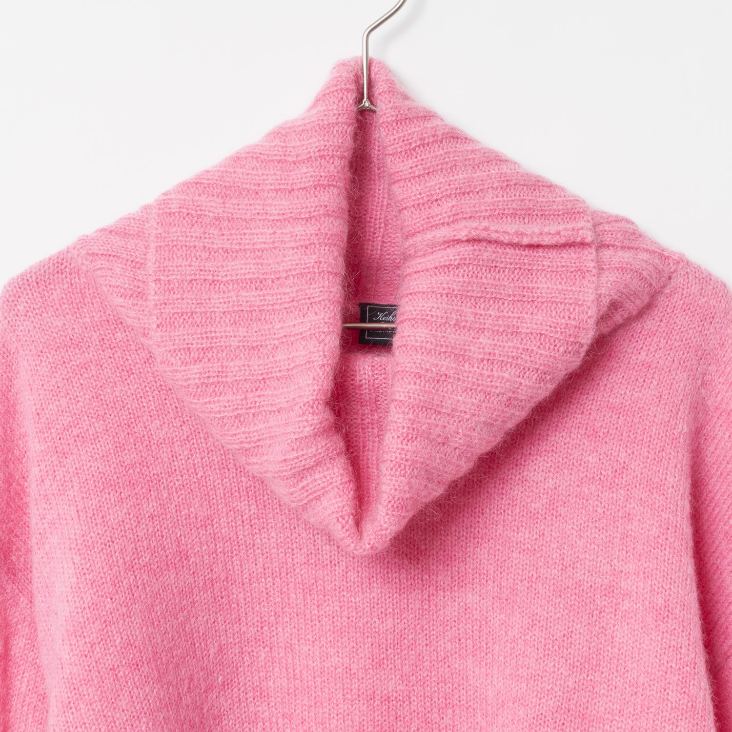 [Harriss  Keiko Okamoto] Kid mohair blend wide turtleneck pullover_Rose Pink(22)