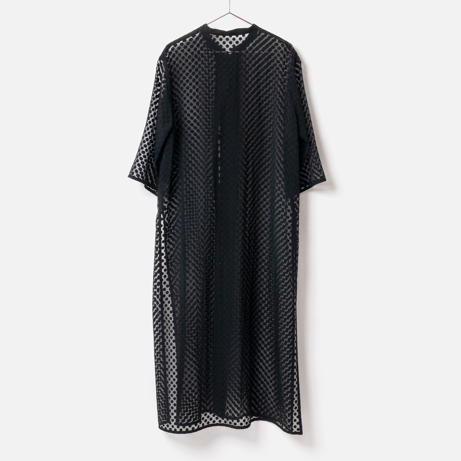 [HarrissKeiko Okamoto] Opal print long shirt dress_Black(80)