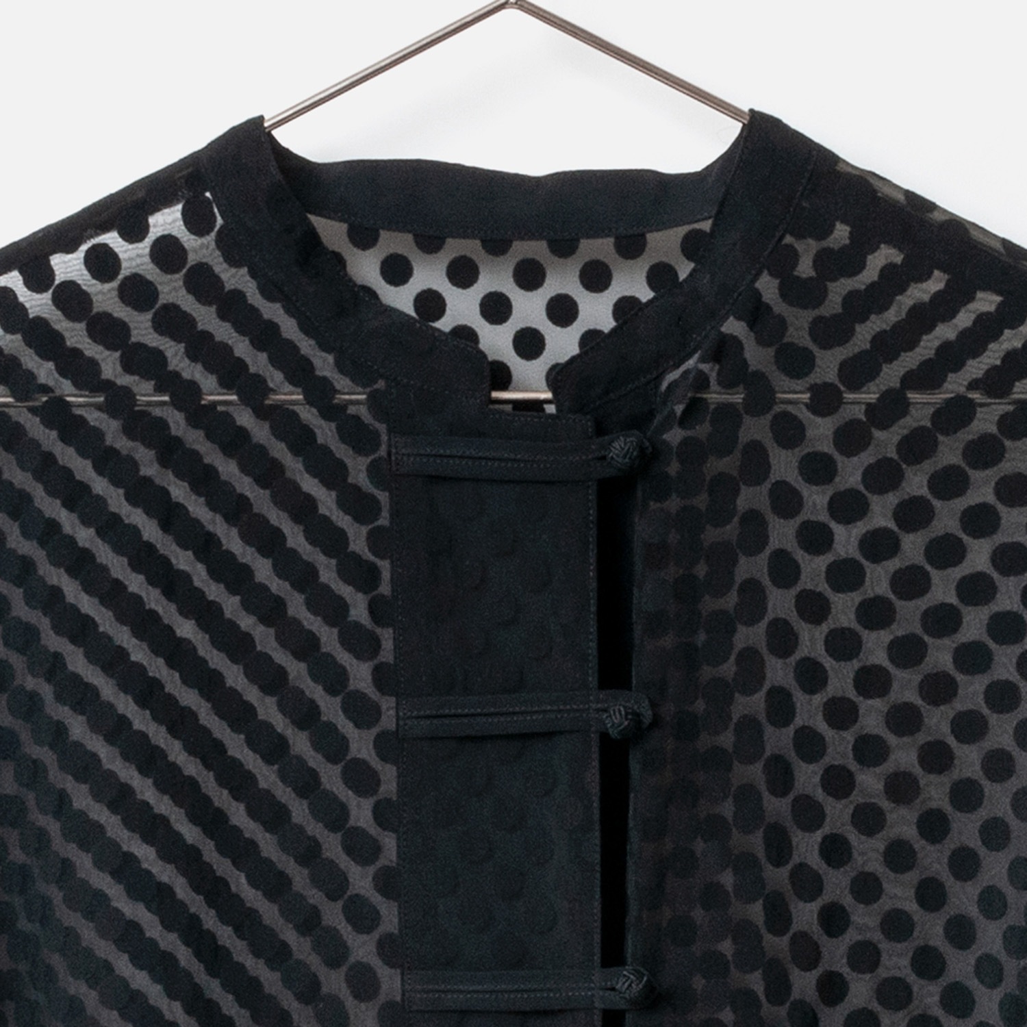 [HarrissKeiko Okamoto] Opal print long shirt dress_Black(80)