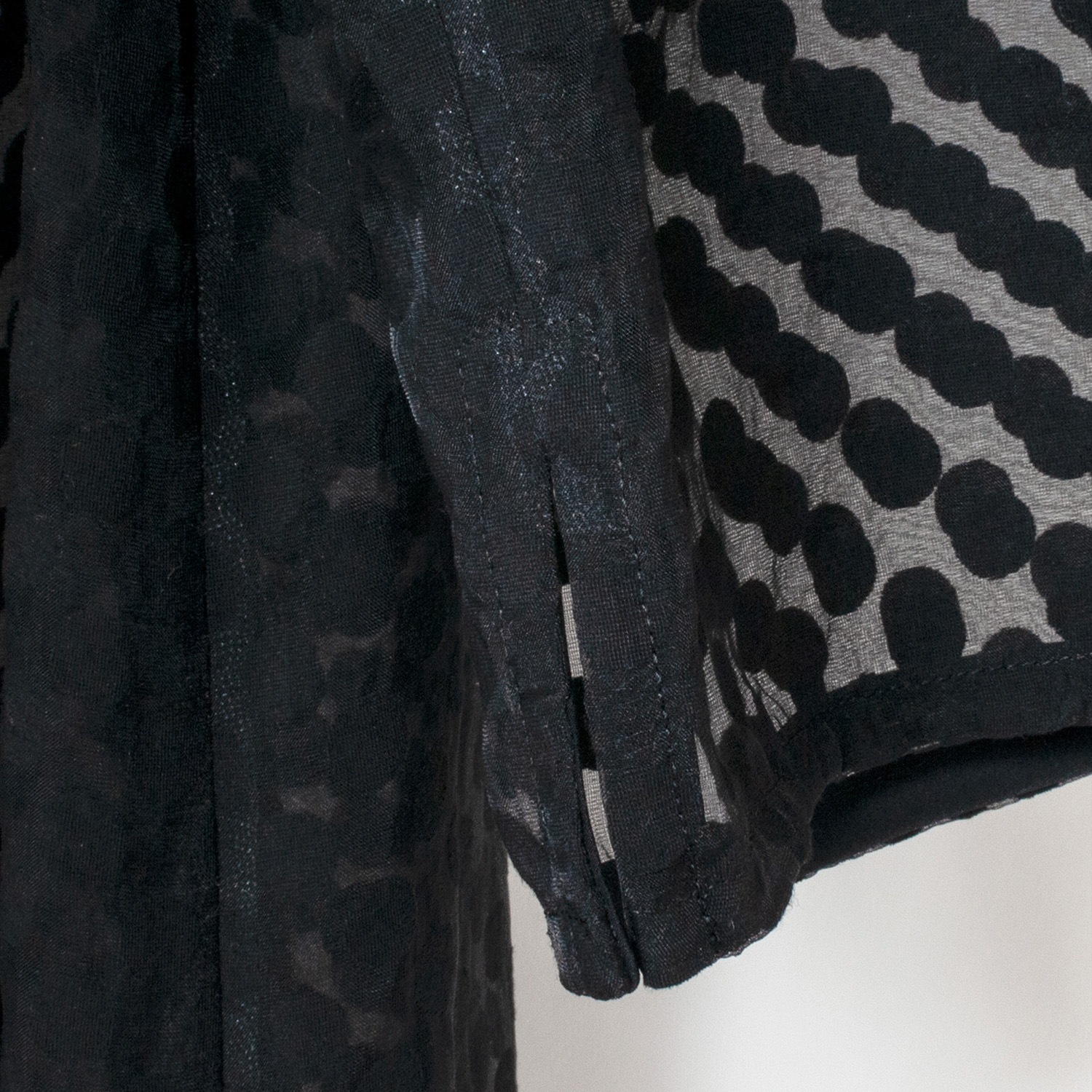 [HarrissKeiko Okamoto] Opal print long shirt dress_Black(80)