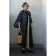 [HarrissKeiko Okamoto] Opal print long shirt dress_Black(80)