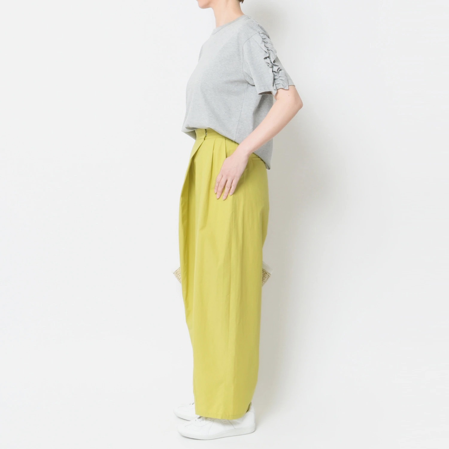 [Harriss] Wrap-style semi-wide pants