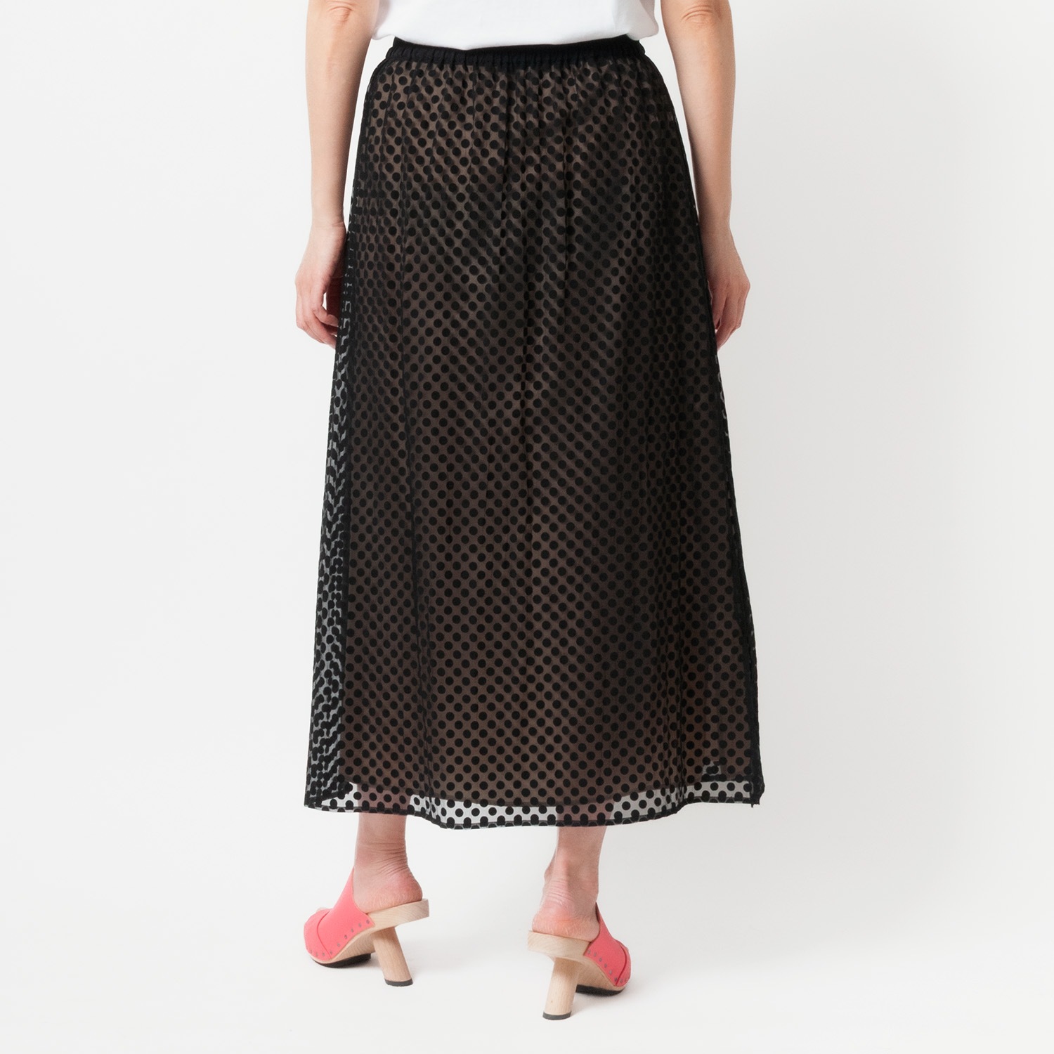 [Harriss �� Keiko Okamoto] Long skirt with opal print_Black(80)