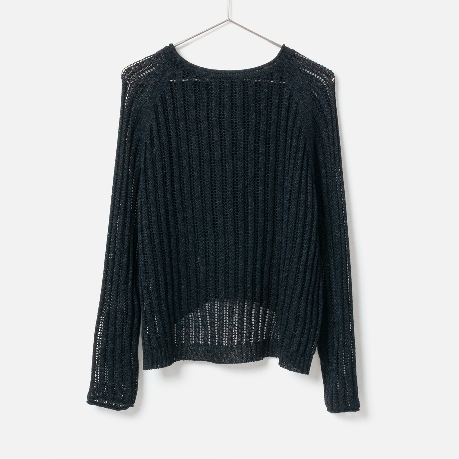 [RaPPELER] Paper cotton roll neck pullover_Black(80)