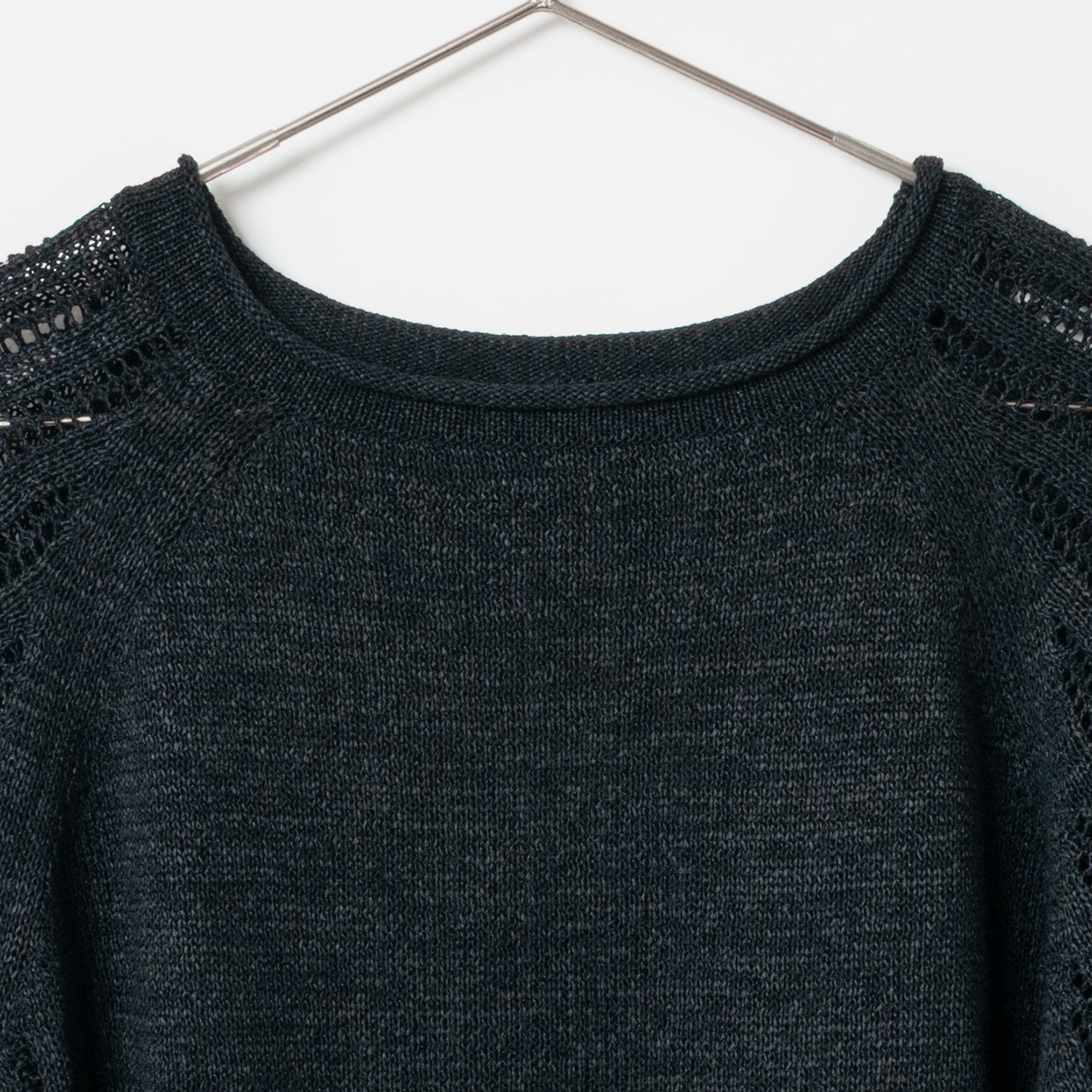 [RaPPELER] Paper cotton roll neck pullover_Black(80)