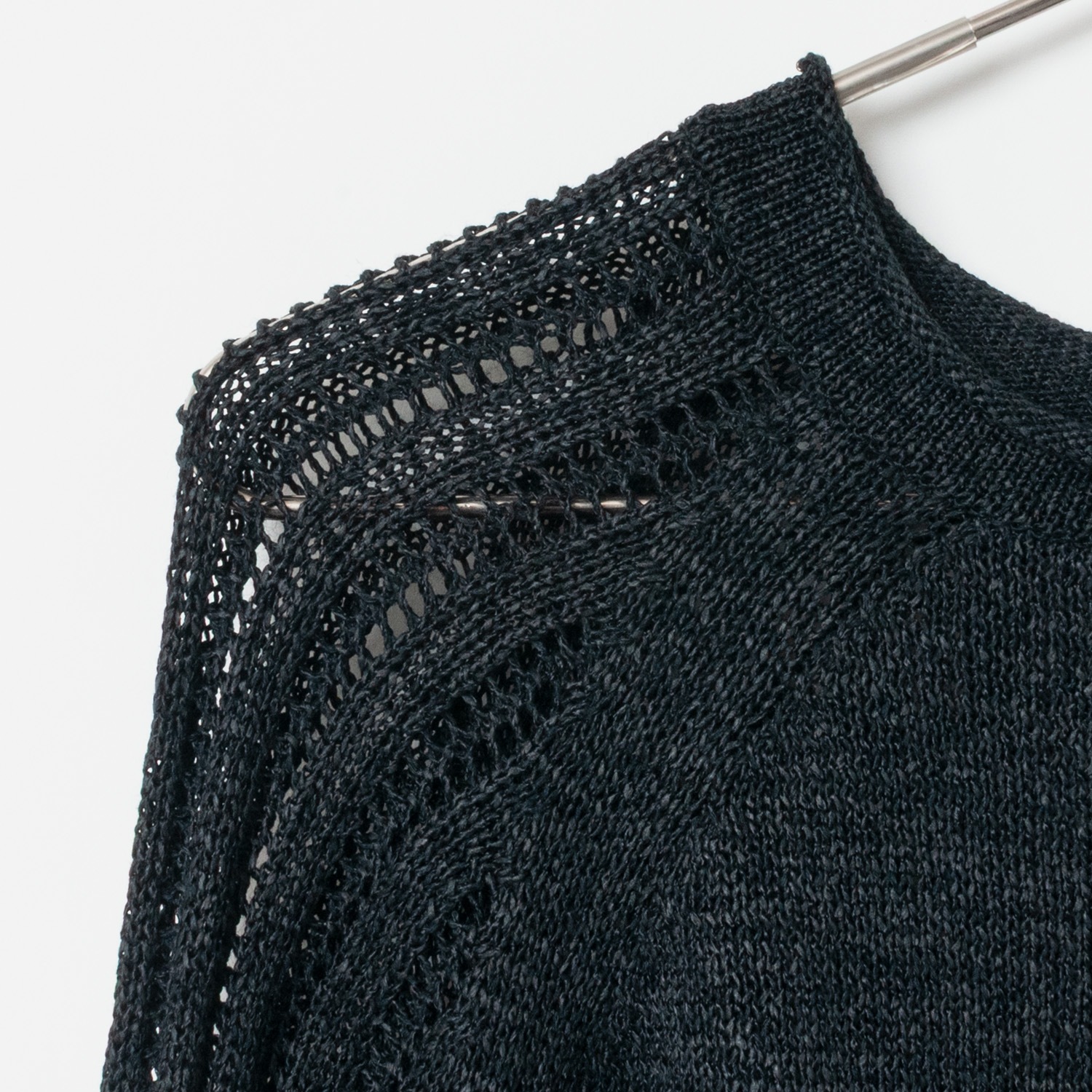 [RaPPELER] Paper cotton roll neck pullover_Black(80)