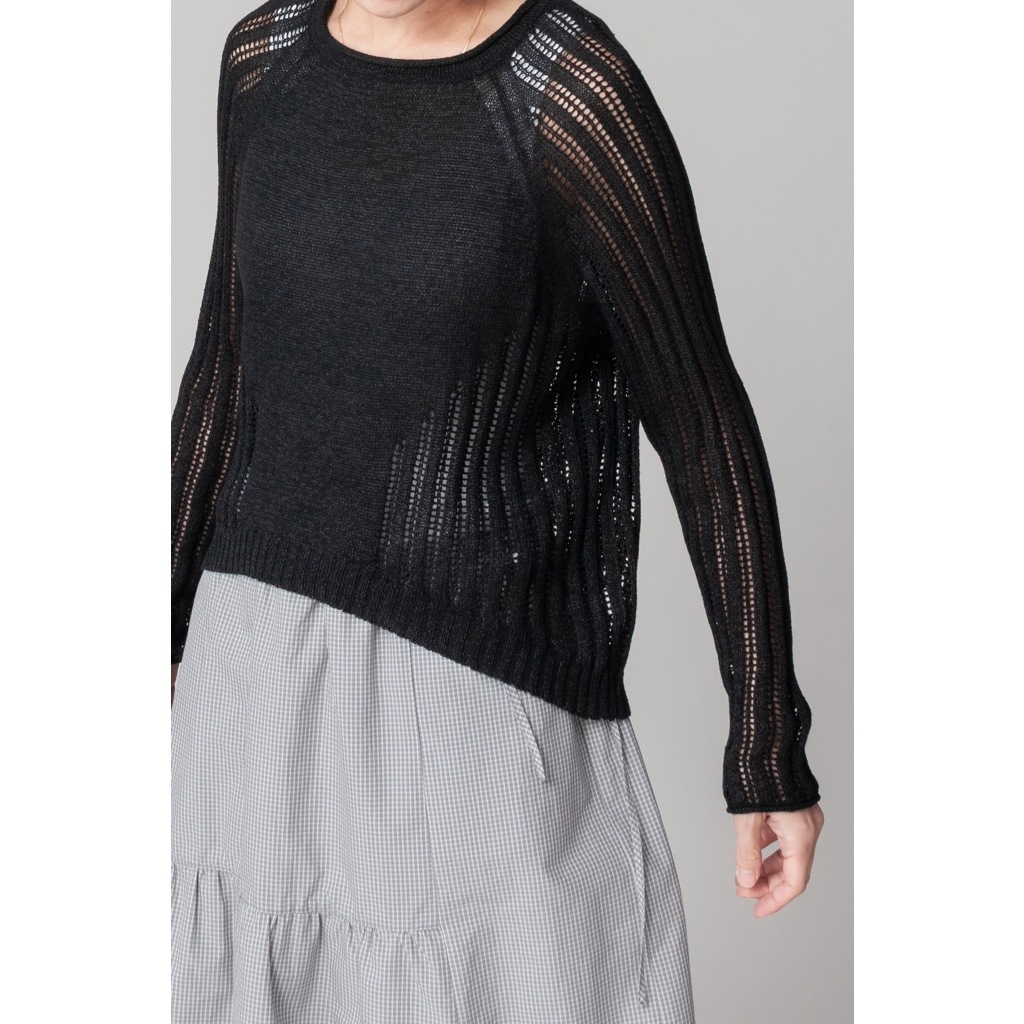 [RaPPELER] Paper cotton roll neck pullover_Black(80)