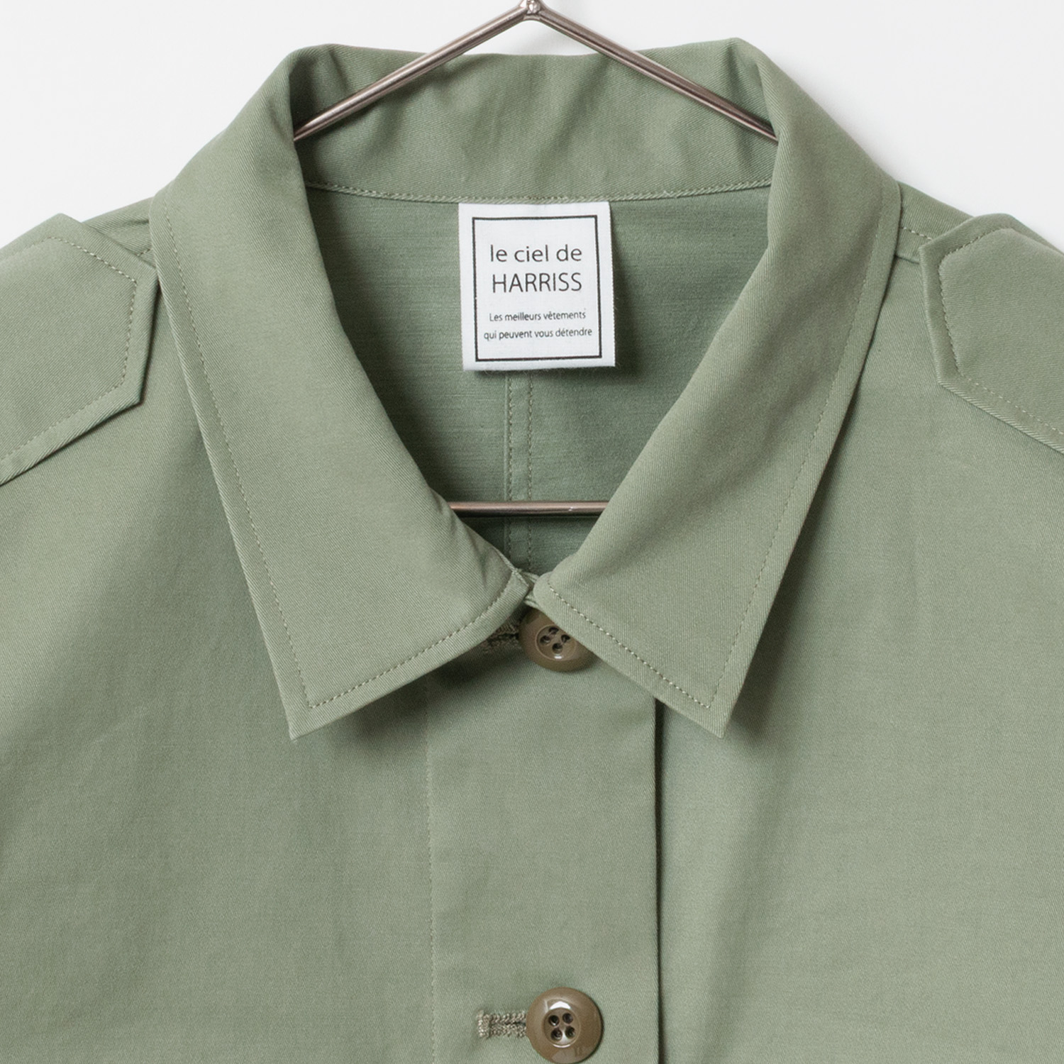 [le ciel de HARRISS] Cropped military shirt_khaki(32)