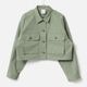 [le ciel de HARRISS] Cropped military shirt_khaki(32)