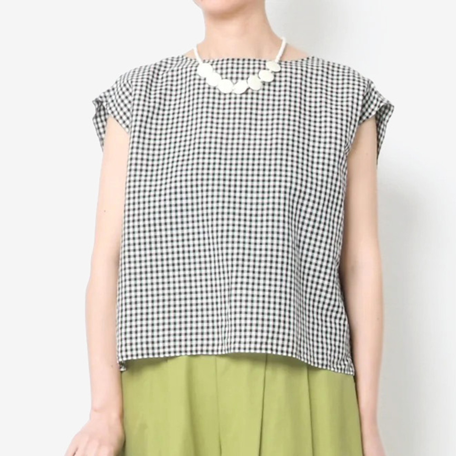 [Harriss] Hemp and cotton blend blouse_Black(80)
