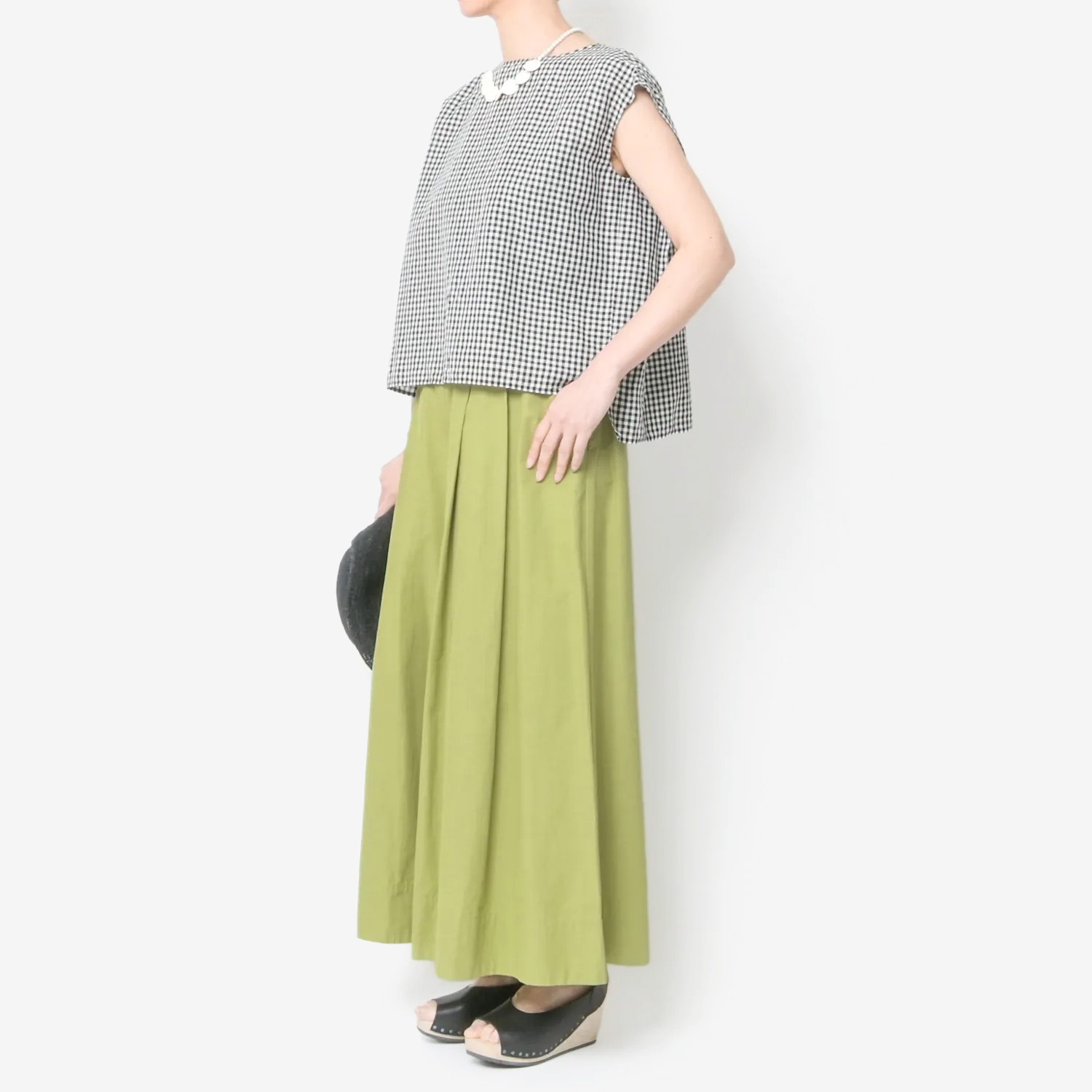 [Harriss] Hemp and cotton blend blouse_Black(80)
