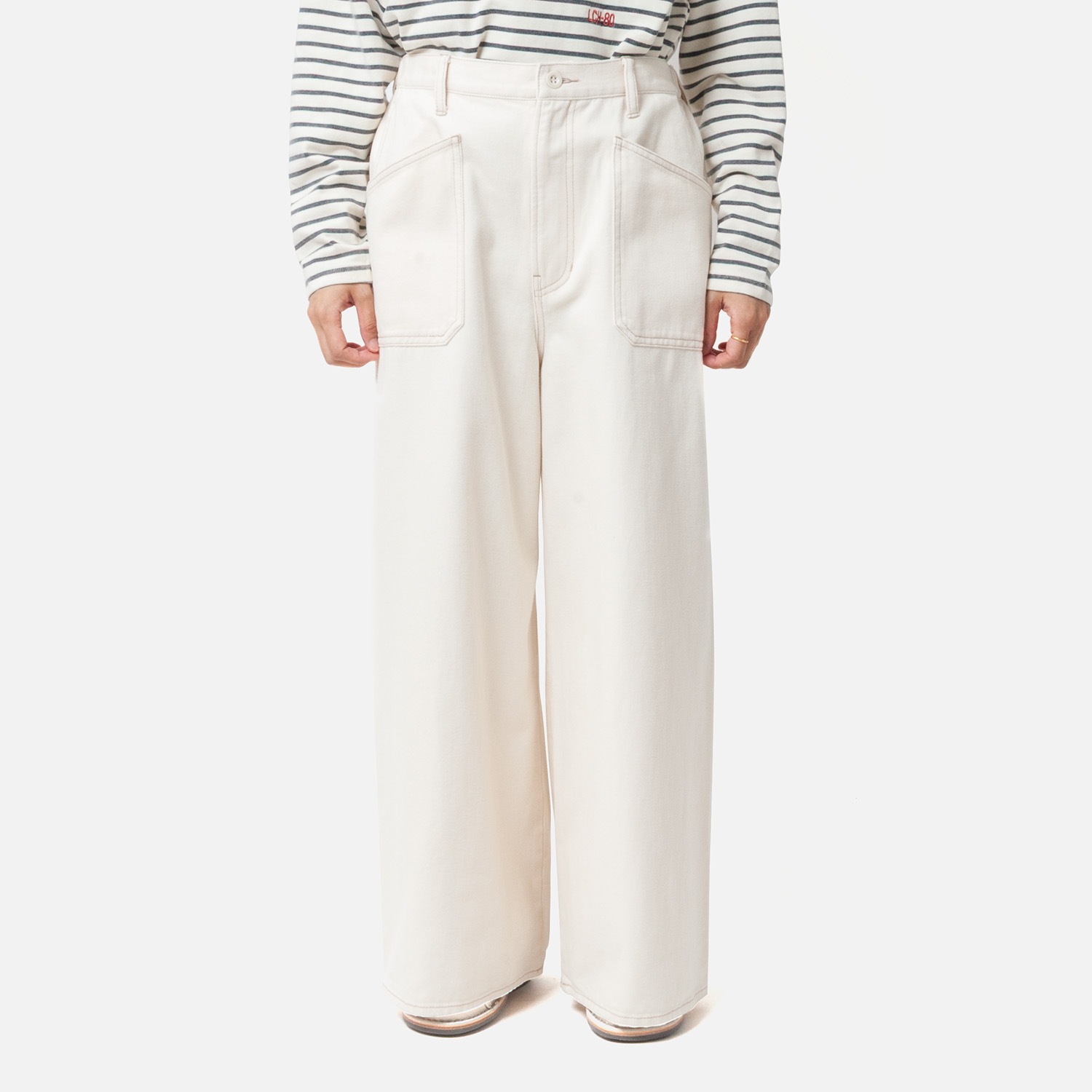 [le ciel de HARRISS] Side Seamless Sailor Pants_Off white(02)