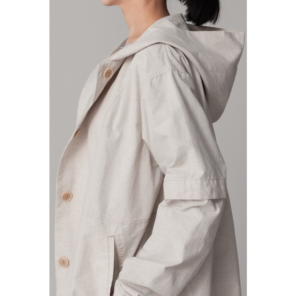 [RaPPELER] Spring coat with cocoon silhouette_Ecru(03)