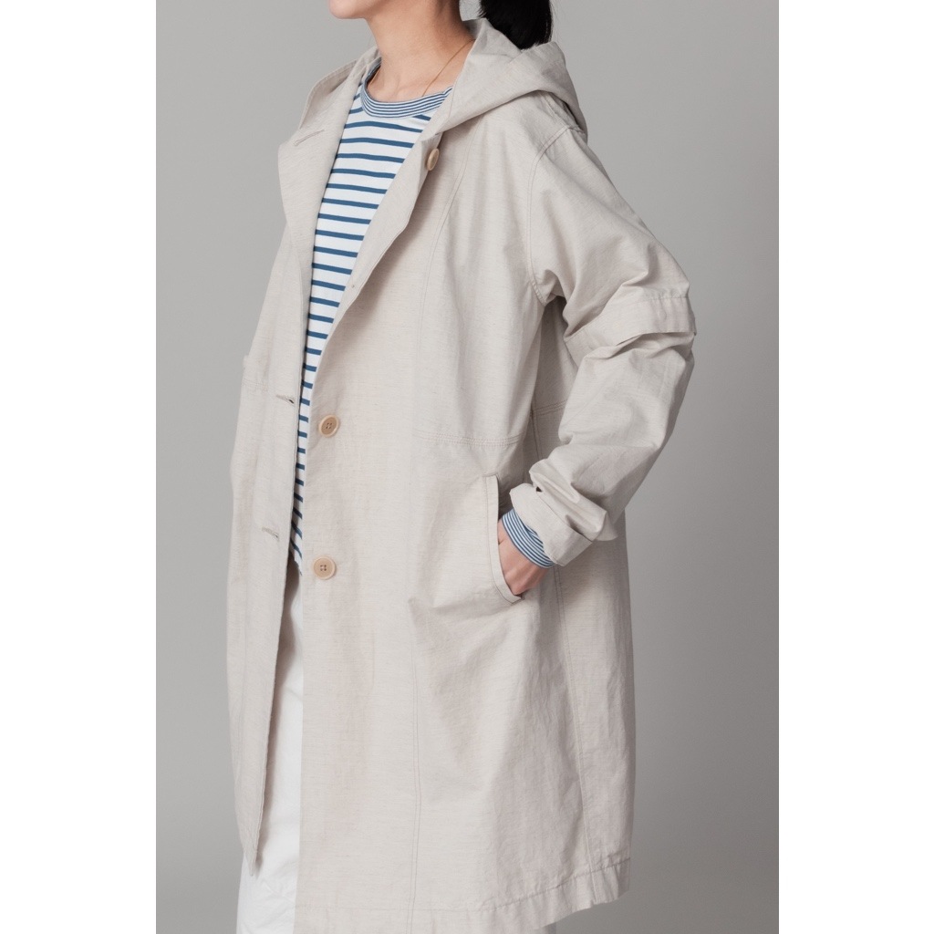 [RaPPELER] Spring coat with cocoon silhouette_Ecru(03)