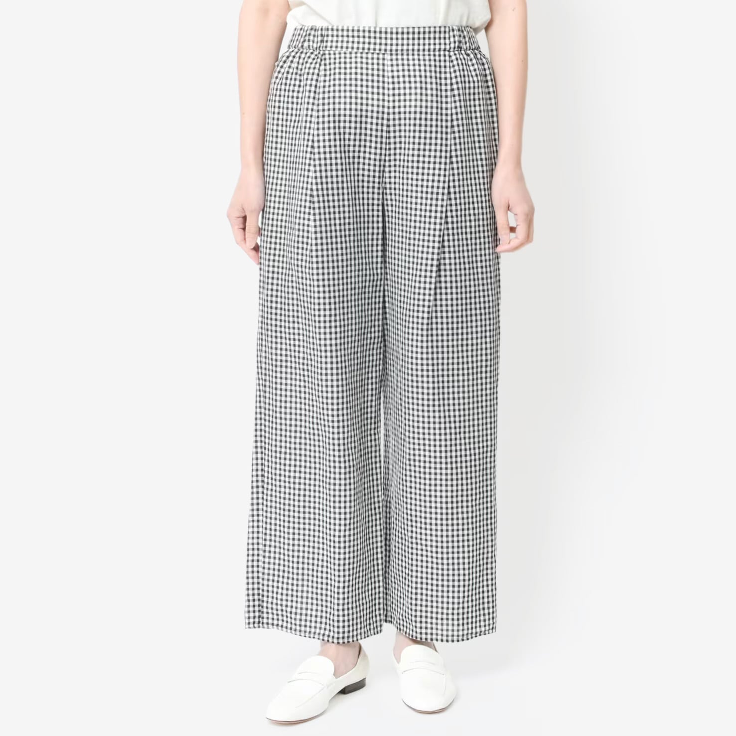 [Harriss] Hemp and cotton blend straight pants_Black(80)