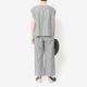 [Harriss] Hemp and cotton blend straight pants_Black(80)