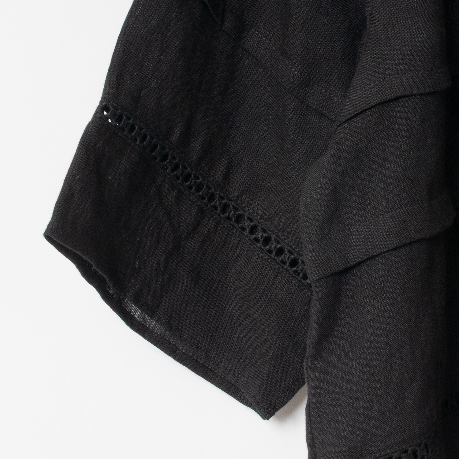 [Harriss] Linen cropped blouse