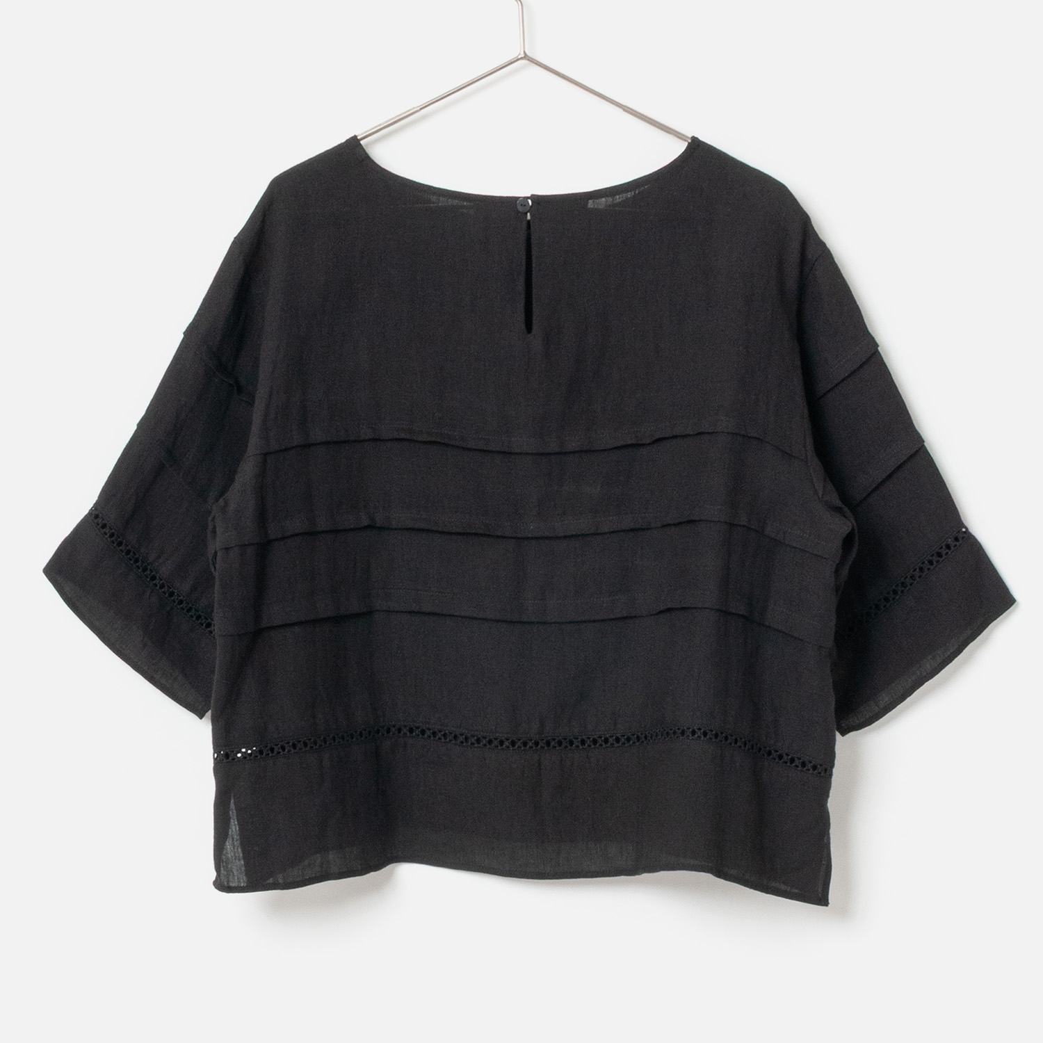 [Harriss] Linen cropped blouse