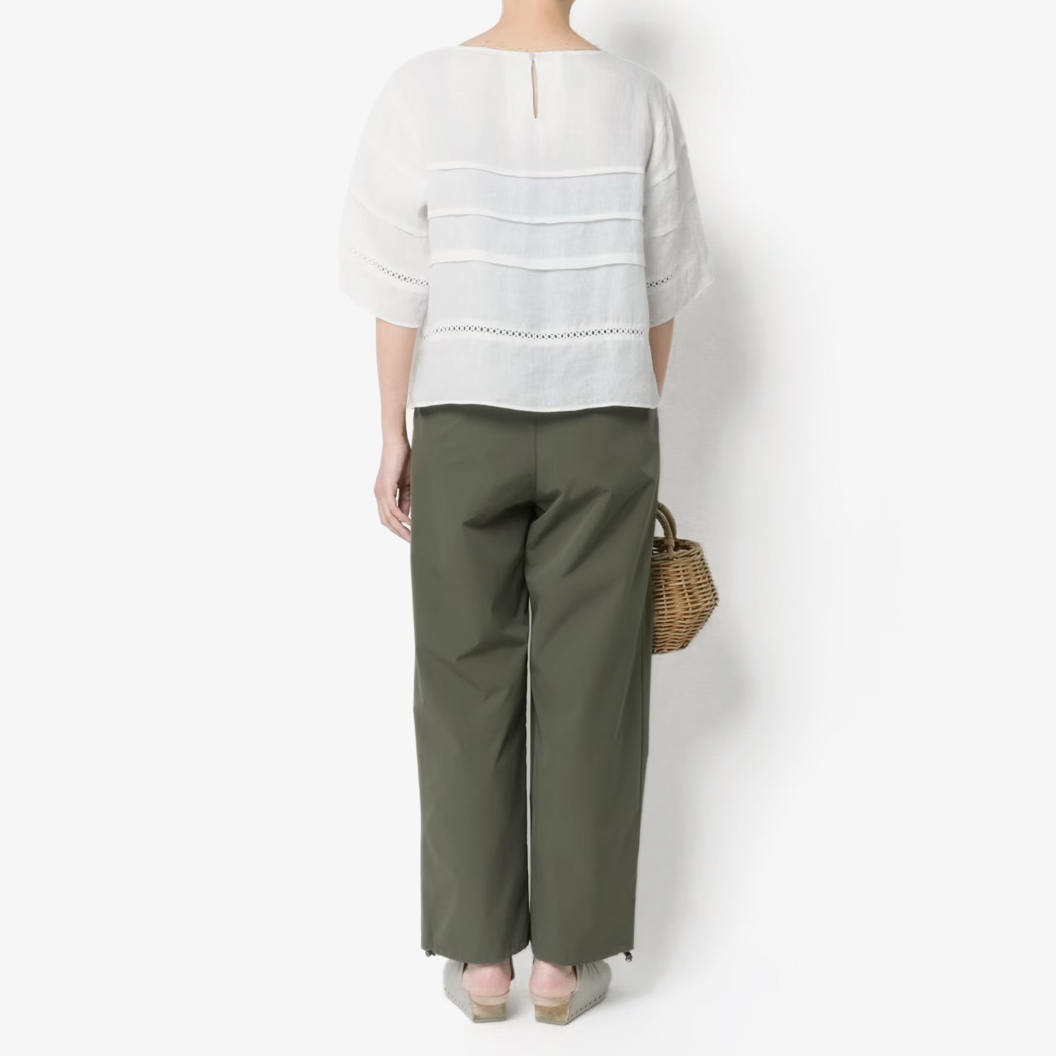 [Harriss] Linen cropped blouse
