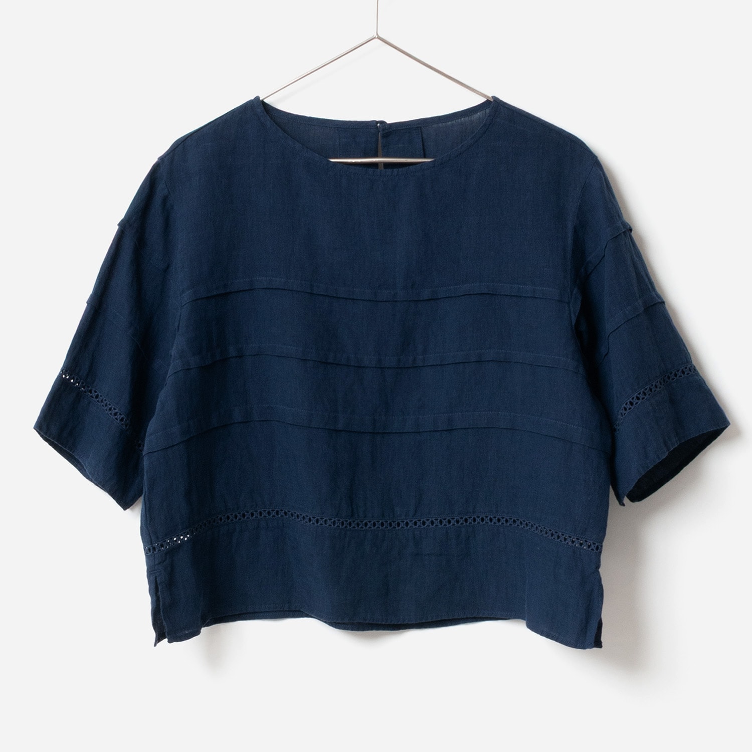[Harriss] Linen cropped blouse