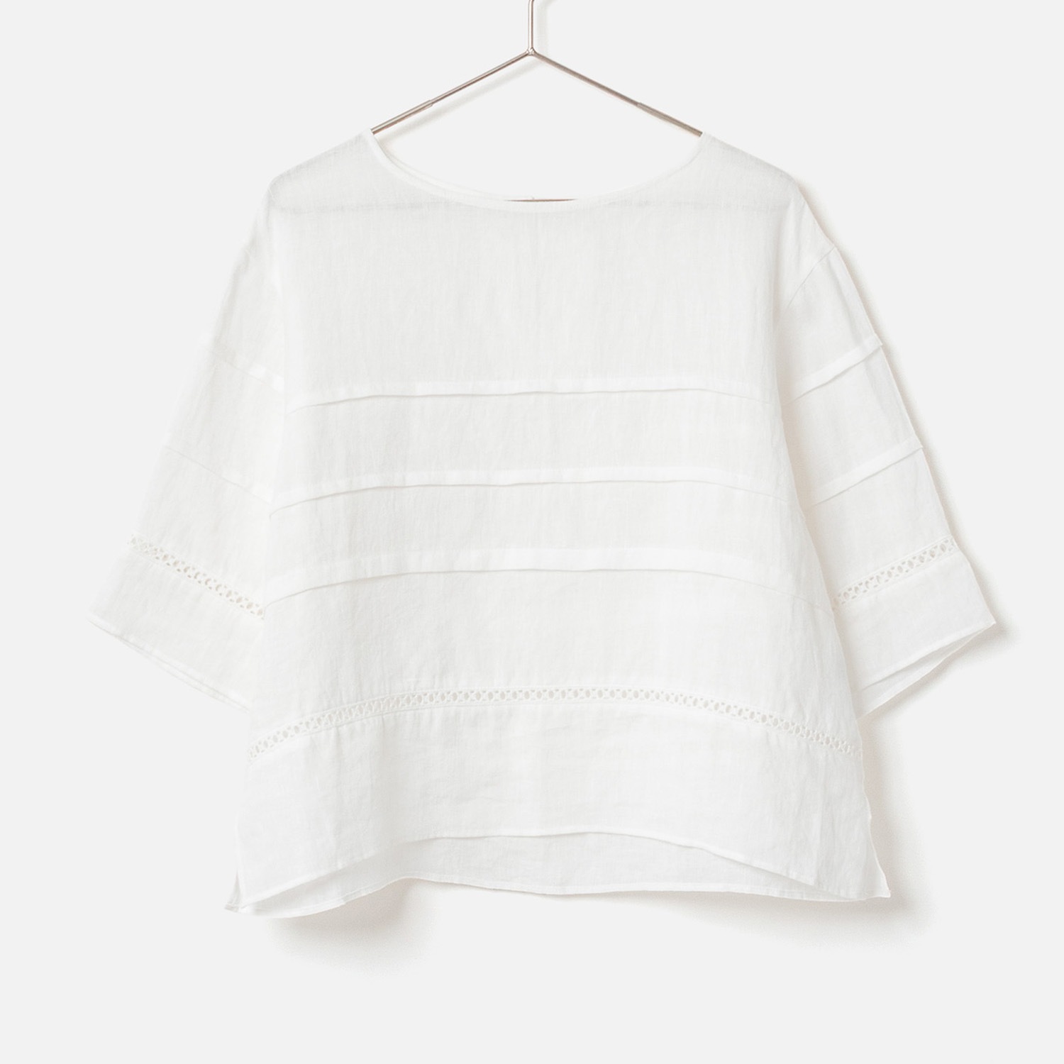 [Harriss] Linen cropped blouse