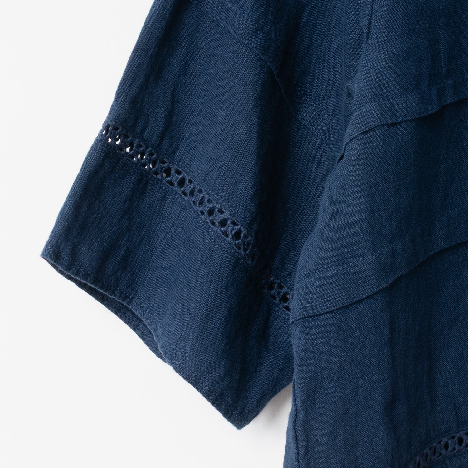 [Harriss] Linen cropped blouse