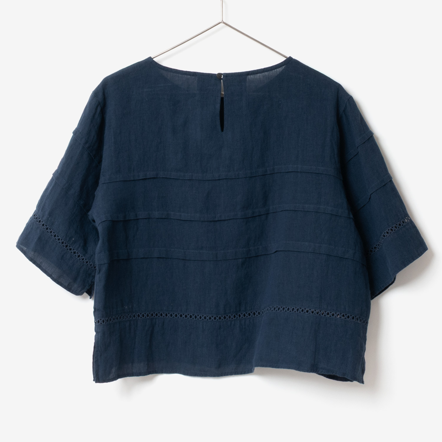 [Harriss] Linen cropped blouse