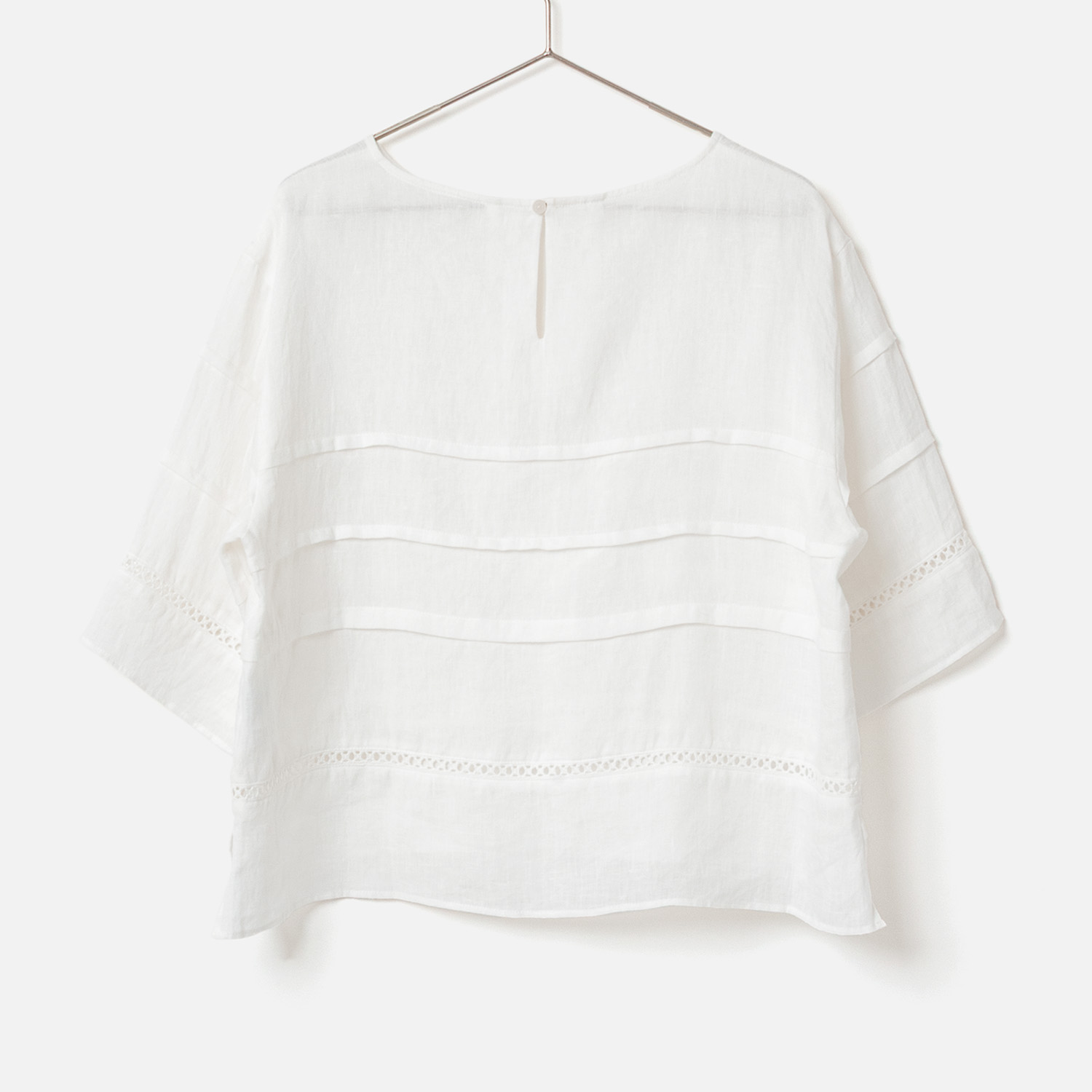 [Harriss] Linen cropped blouse
